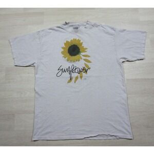 Vintage 90s SUNFLOWER‎ NATURE T-Shirt (XL) Art Graphic Maze Flower Pedal USA
